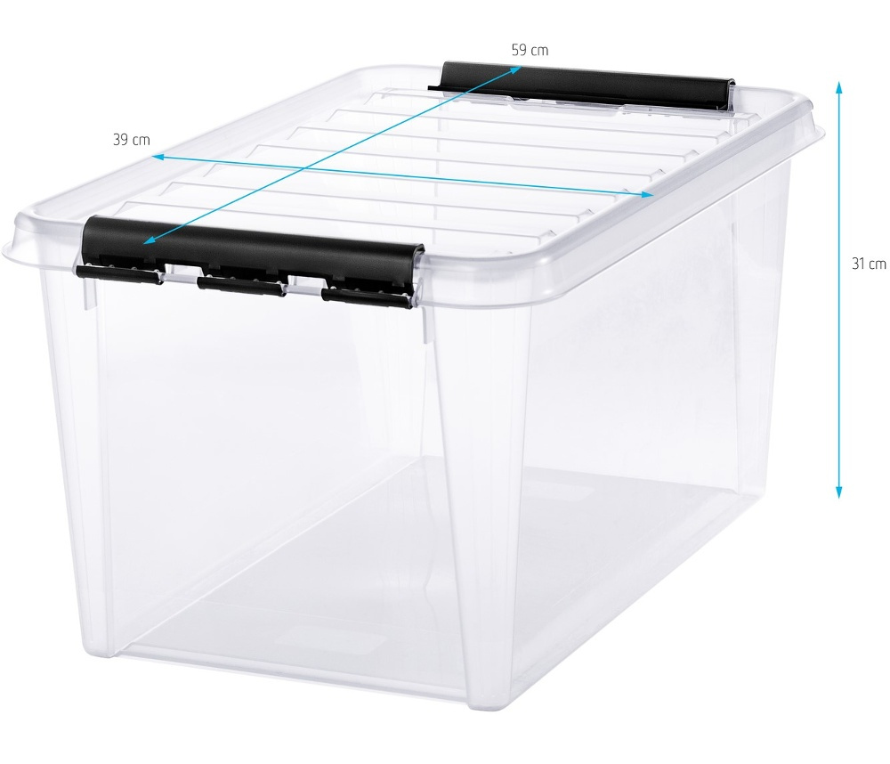 Storage Box, Large, SMARTSTORE 46L RECYCLED, 59 x 39 x H31 cm, Grey in the group Storage / Kitchen storage / Storage bins and jars / SmartStore at SmartaSaker.se (41724)
