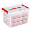 Storage box, With handle, 22L, CHRISTMAS ORNAMENTS, 40 x 30 x H 26 cm, Clear / red Storage box, With handle, 22L, CHRISTMAS ORNAMENTS, 40 x 30 x H 26 cm, Clear / red