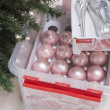 Storage box, With handle, 22L, CHRISTMAS ORNAMENTS, 40 x 30 x H 26 cm, Clear / red Storage box, With handle, 22L, CHRISTMAS ORNAMENTS, 40 x 30 x H 26 cm, Clear / red