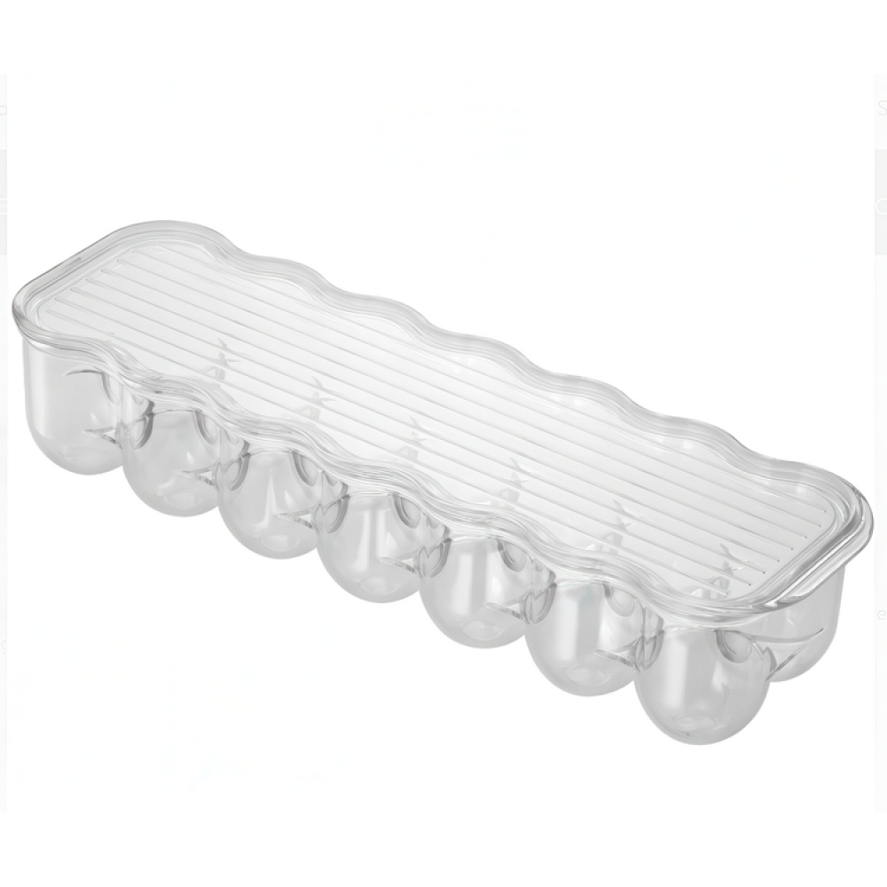 Fridge storage with lid, slim, for 14 Eggs, FRIDGE BINZ, 36 x 11 x H 7,6 cm, Transparent in the group Storage / Kitchen storage / Fridge storage at SmartaSaker.se (41726)