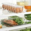 Fridge storage with lid, slim, for 14 Eggs, FRIDGE BINZ, 36 x 11 x H 7,6 cm, Transparent Fridge storage with lid, slim, for 14 Eggs, FRIDGE BINZ, 36 x 11 x H 7,6 cm, Transparent