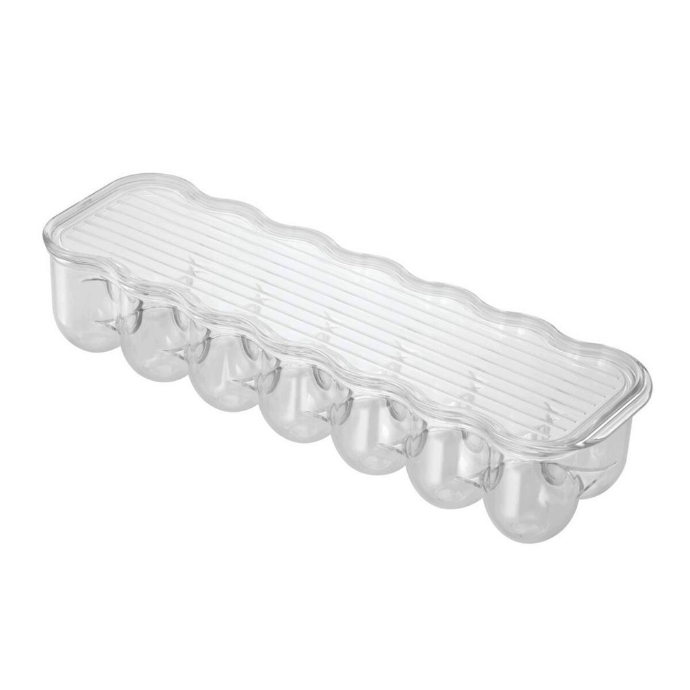 Fridge storage with lid, slim, for 14 Eggs, FRIDGE BINZ, 36 x 11 x H 7,6 cm, Transparent in the group Storage / Kitchen storage / Fridge storage at SmartaSaker.se (41726)