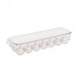 Fridge storage with lid, for 14 Eggs, Slim, RANGEMENT FRIGO, 37 x 11 x H 7,6 cm, Clear Fridge storage with lid, for 14 Eggs, Slim, RANGEMENT FRIGO, 37 x 11 x H 7,6 cm, Clear
