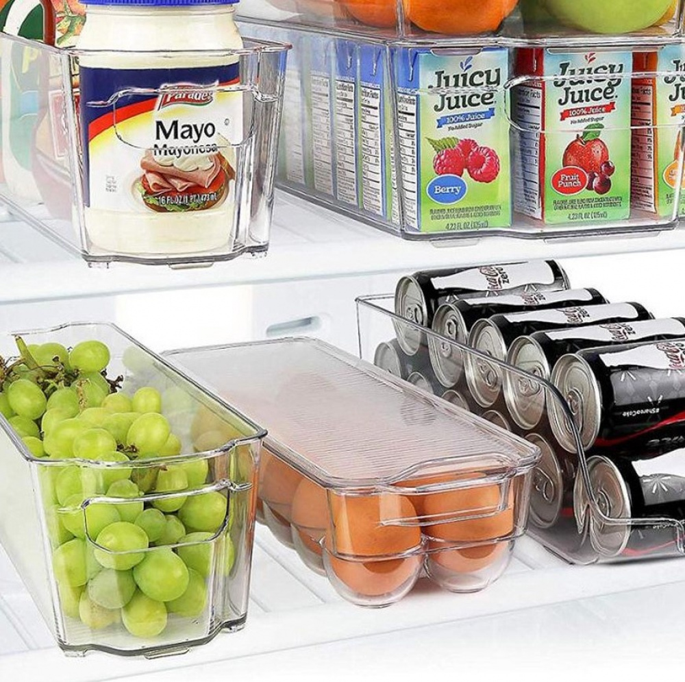 Fridge storage with lid, for 14 Eggs, Slim, RANGEMENT FRIGO, 37 x 11 x H 7,6 cm, Clear in the group Storage / Kitchen storage / Fridge storage at SmartaSaker.se (41727)
