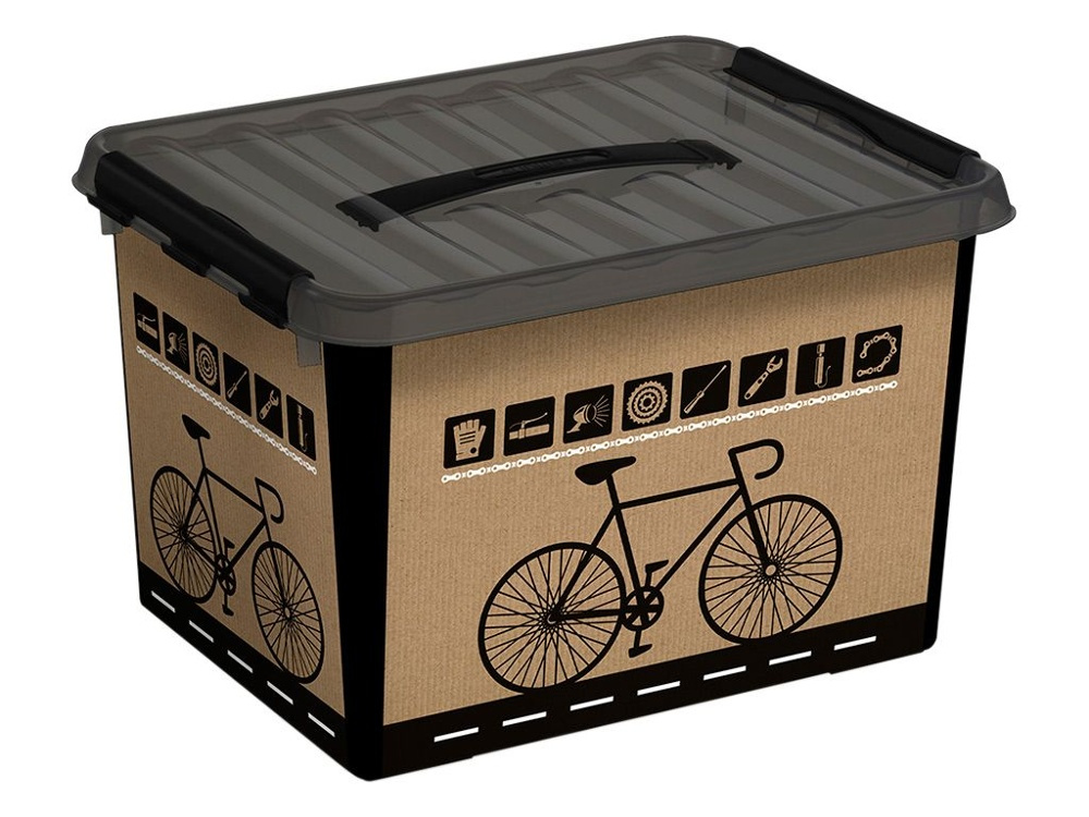 Box with handle, 22 L, BIKE STORAGE BOX, , 40 x 30 x H 26 cm, Black / Nature in the group Storage / Storage room and garage at SmartaSaker.se (41731)