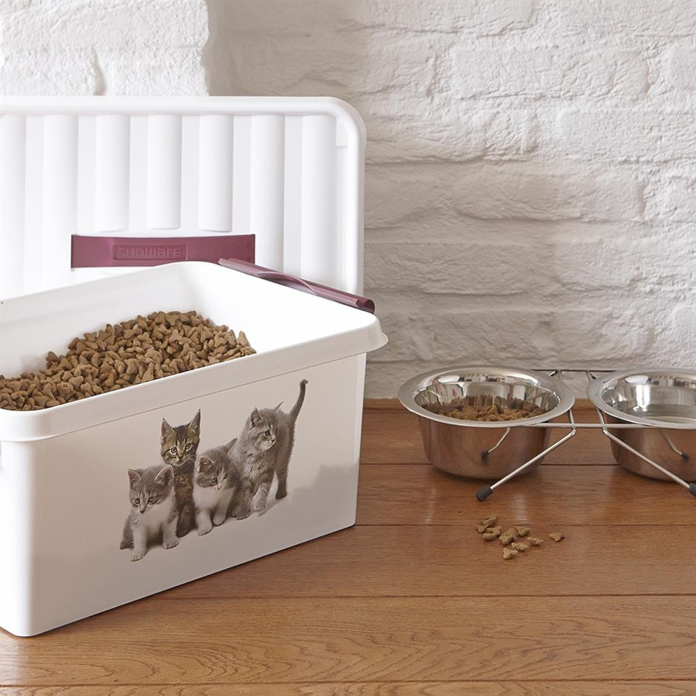 Box with handle, 15 L, PET STORAGE BOX MEDIUM, 40 x 30 x H 18 cm, White / Bordaux in the group Storage / Kitchen storage / Storage bins and jars at SmartaSaker.se (41732)