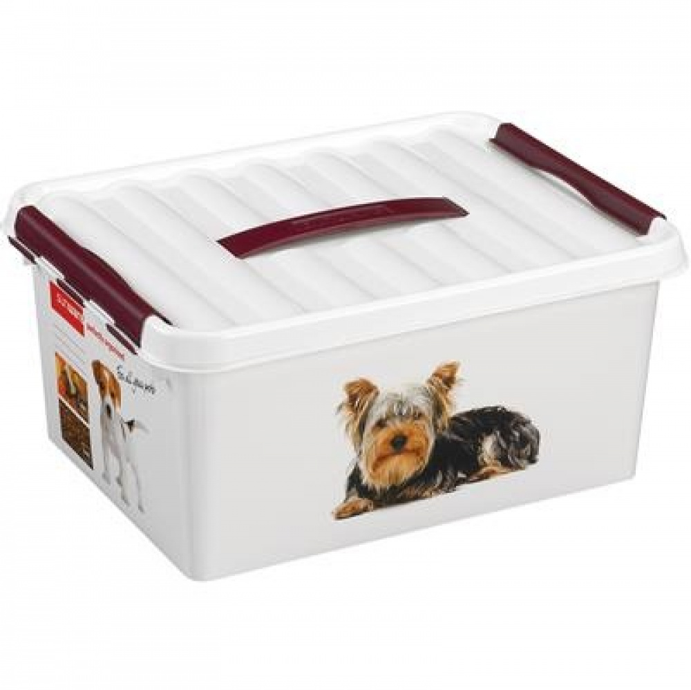 Box with handle, 15 L, PET STORAGE BOX MEDIUM, 40 x 30 x H 18 cm, White / Bordaux in the group Storage / Kitchen storage / Storage bins and jars at SmartaSaker.se (41732)