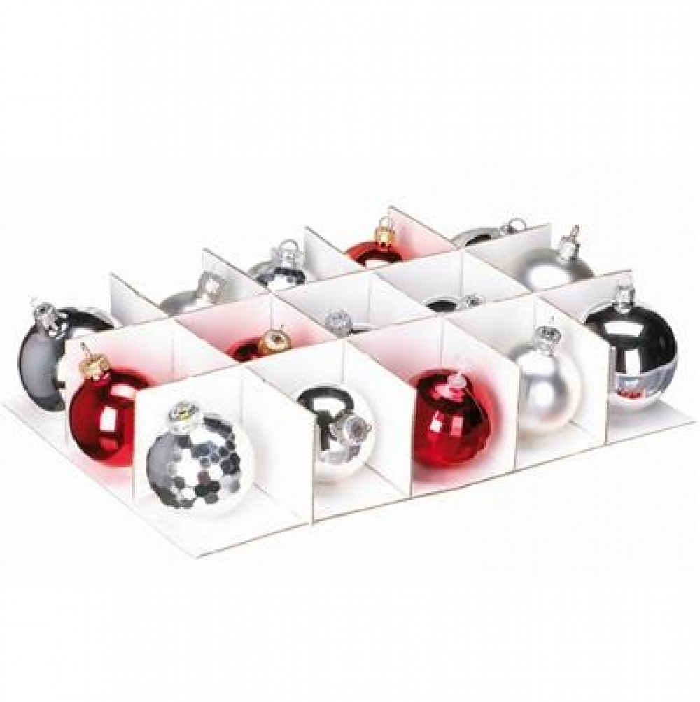 Storage box, 24L, X-MAS ORNAMENTS, 43 x 34,5 x H 22,5 cm, Clear/ Red in the group Storage / Storage room and garage at SmartaSaker.se (41734)