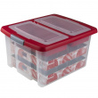 Storage box, 32L, LARGE GLITTER BOX , 48 x 36,5 x H24,5 cm, Clear/ Red Storage box, 32L, LARGE GLITTER BOX , 48 x 36,5 x H24,5 cm, Clear/ Red
