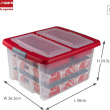 Storage box, 32L, LARGE GLITTER BOX , 48 x 36,5 x H24,5 cm, Clear/ Red Storage box, 32L, LARGE GLITTER BOX , 48 x 36,5 x H24,5 cm, Clear/ Red