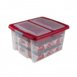 Storage box, 32L, LARGE GLITTER BOX , 48 x 36,5 x H24,5 cm, Clear/ Red Storage box, 32L, LARGE GLITTER BOX , 48 x 36,5 x H24,5 cm, Clear/ Red