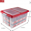 Storage box, 51L, XXL, GLITTER BOX 40 x 60,5 x H 29 cm, Clear/ Red Storage box, 51L, XXL, GLITTER BOX 40 x 60,5 x H 29 cm, Clear/ Red