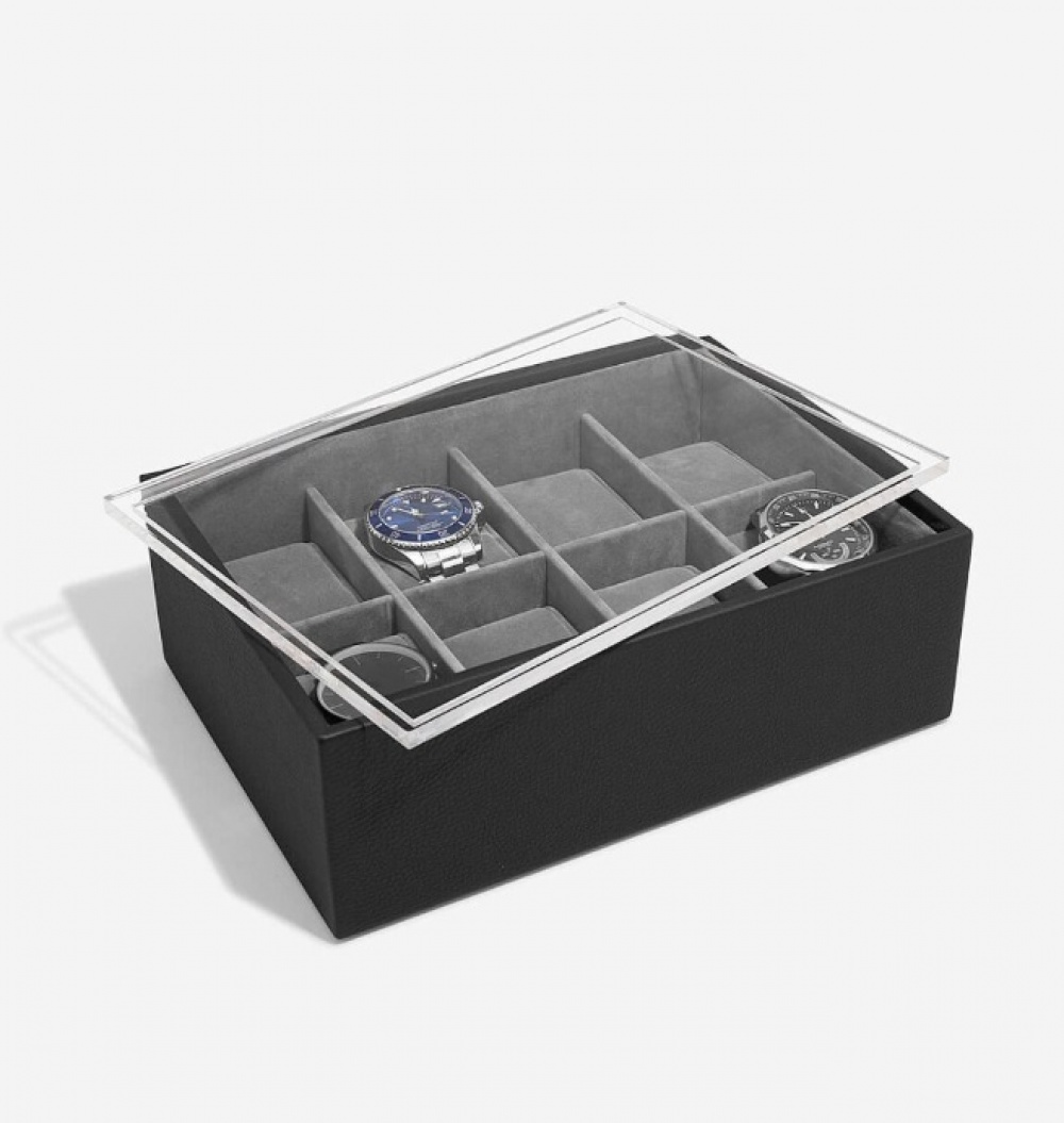 Watch Box with display lid, STACKERS WATCH BOX, 18 x 26 x H 9,5 cm, Black in the group Storage / Bedroom storage / Watch boxes at SmartaSaker.se (41738)