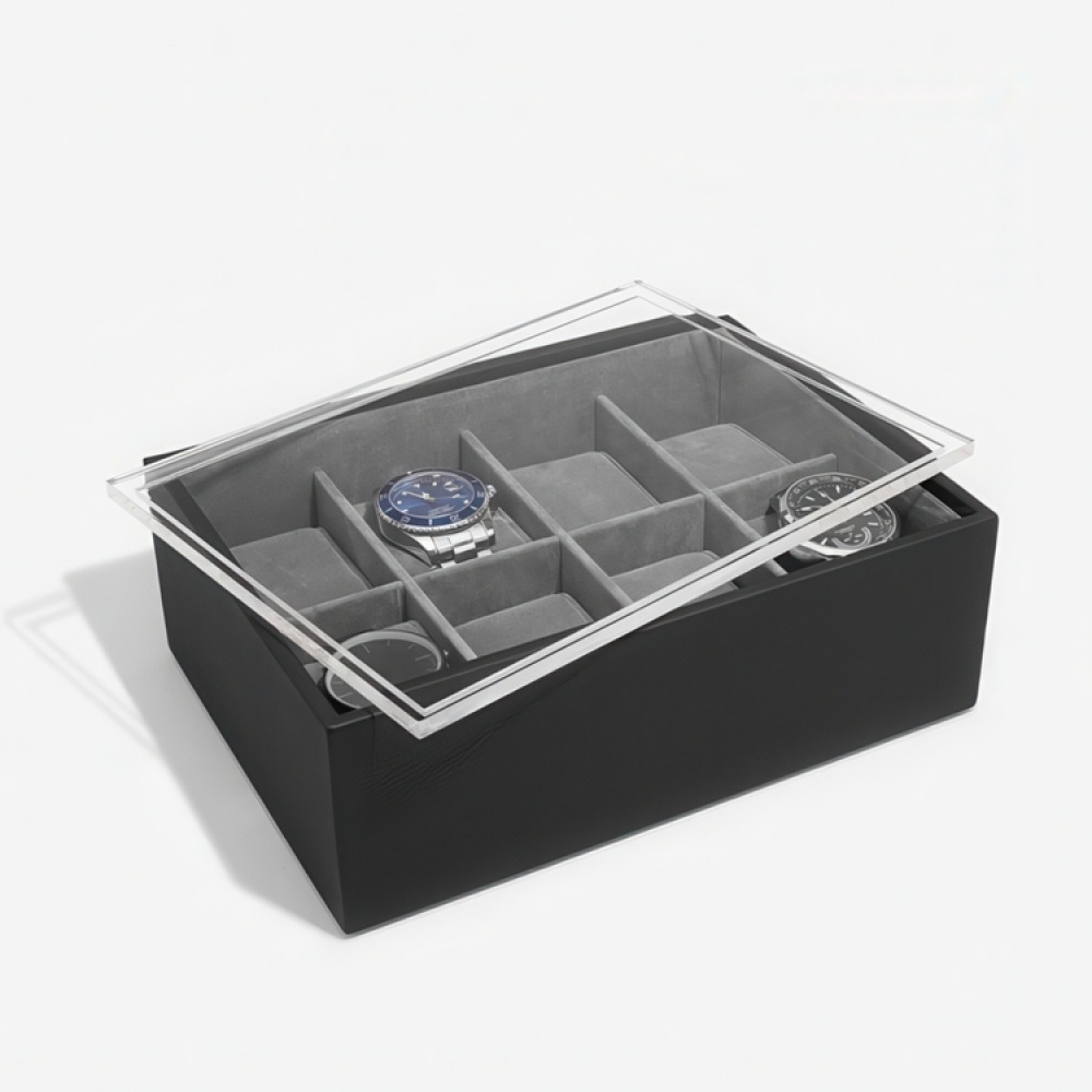 Watch Box with display lid, STACKERS WATCH BOX, 18 x 26 x H 9,5 cm, Black in the group Storage / Bedroom storage / Watch boxes at SmartaSaker.se (41738)