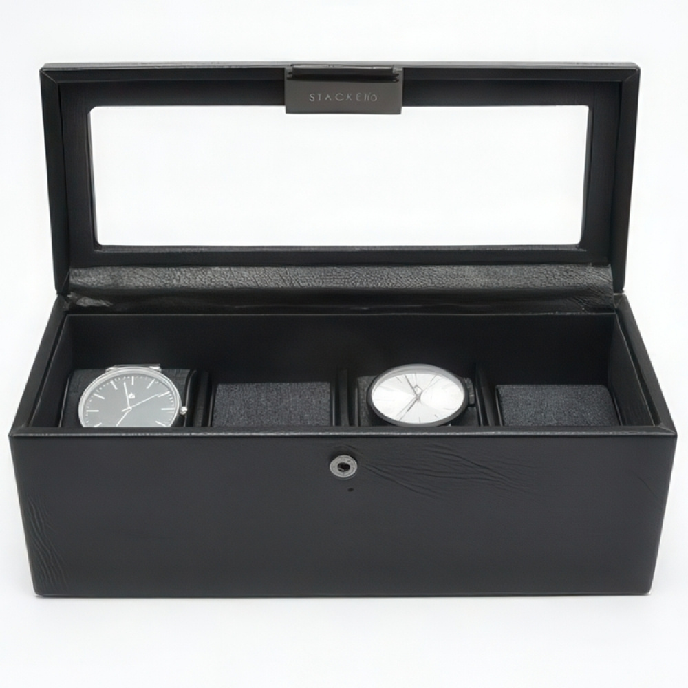 Watch Box with glas lid, Oblong, STACKERS WATCH BOX, 24,5 x 10 x H 9,5 cm in the group Storage / Bedroom storage / Watch boxes at SmartaSaker.se (41740)