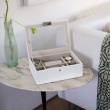 Watch Box with glas lid, STACKERS 8 PIECE WATCH BOX, 19 x 26 x H 9 cm, White Watch Box with glas lid, STACKERS 8 PIECE WATCH BOX, 19 x 26 x H 9 cm, White