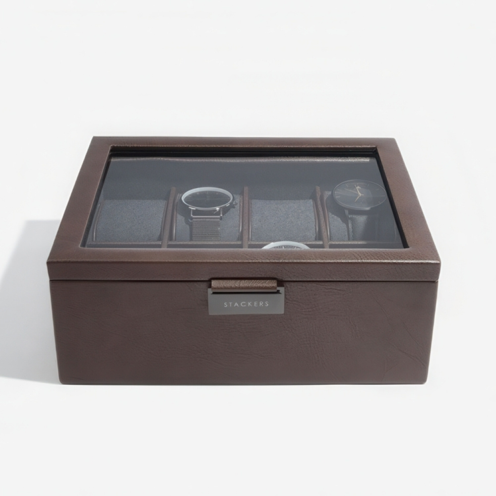Watch Box with glas lid, STACKERS 8 PIECE WATCH BOX, 19,5 x 24 x H 9,5 cm in the group Storage / Bedroom storage / Watch boxes at SmartaSaker.se (41742)