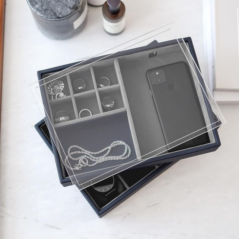 Watch & Accessories Box, STACKERS WATCH & VALET, 18 x 26 x H 15cm, Navy in the group Storage / Bedroom storage / Watch boxes at SmartaSaker.se (41744)