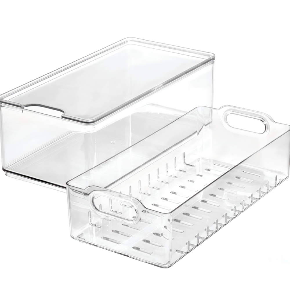 Storage Box with colander , THE HOME EDIT LARGE BERRY BIN, 15,2 x 30,5 x H10,8 cm, Transparent in the group Storage / Kitchen storage / Fridge storage at SmartaSaker.se (41751)