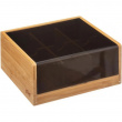 Storage Box for Tea Bags, SQUARE BAMBOO TEA BOX, 22 x 21 x H 10 cm, Nature / Black Storage Box for Tea Bags, SQUARE BAMBOO TEA BOX, 22 x 21 x H 10 cm, Nature / Black