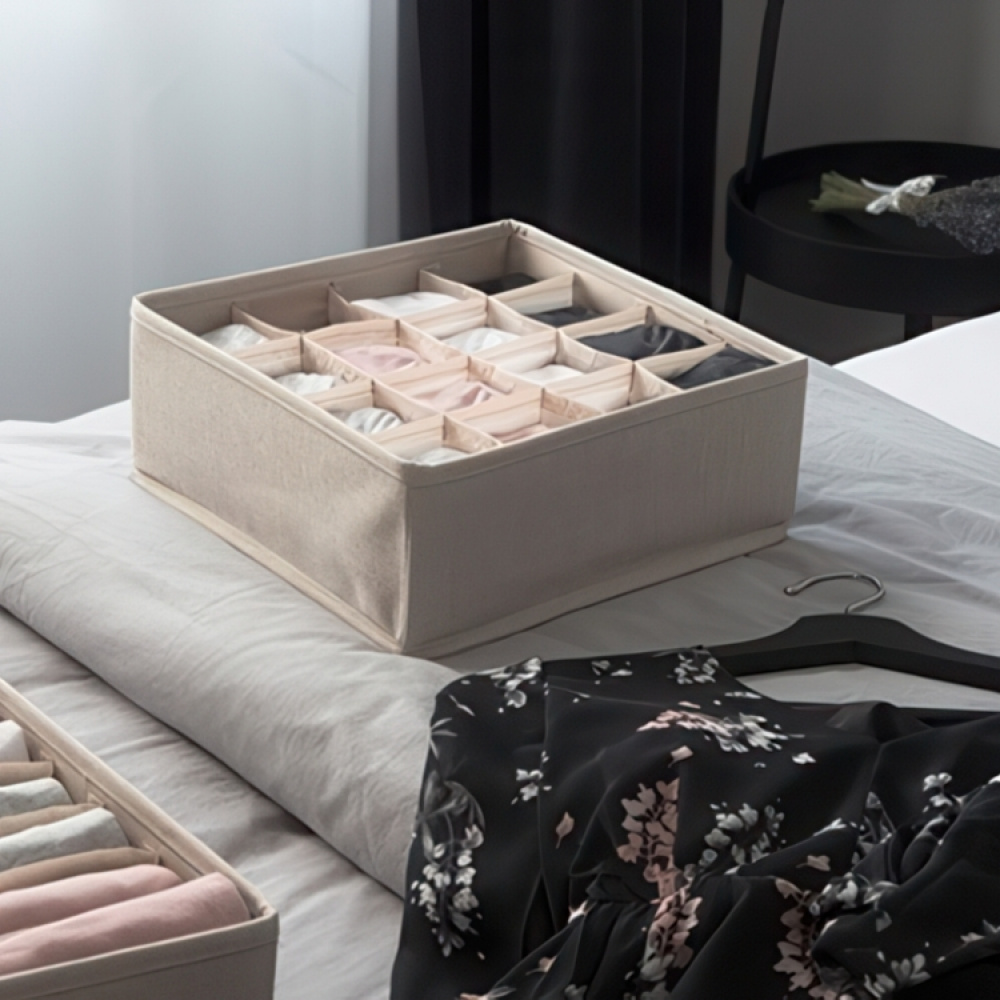 Drawer Organizer, 16 compartments, BIGSO SOFT SQUARE STORAGE, 29 x 29 x H 11 cm in the group Storage / Wardrobe storage / Sorting boxes at SmartaSaker.se (41761)