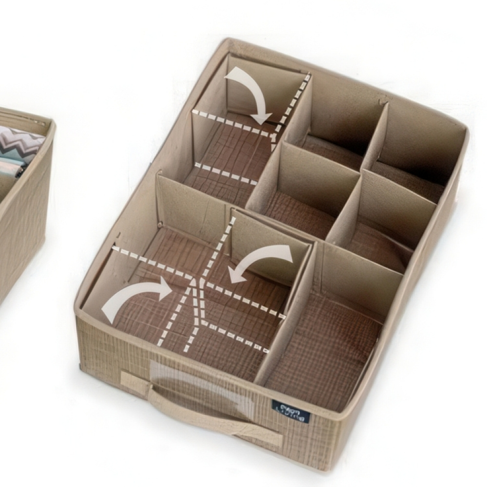 Dresser organizer, Adjustable compartments, VITA ECO DRAWER ORGANISER, 35 x 26,5 x H 12 cm, Brown in the group Storage / Wardrobe storage / Sorting boxes at SmartaSaker.se (41765)