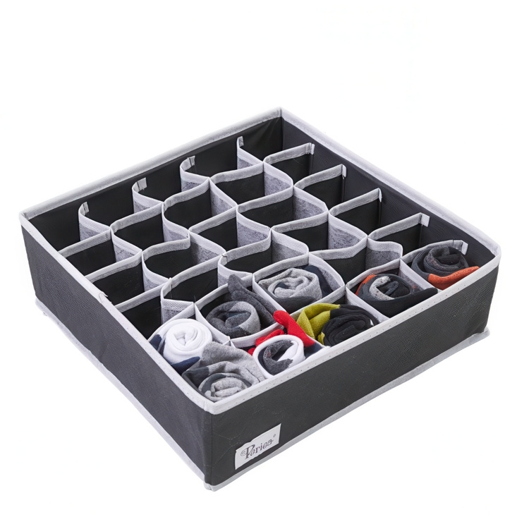Drawer organiser, 30 compartments, FOSY, 32 x 32 x H 10 cm, Black in the group Storage / Wardrobe storage / Sorting boxes at SmartaSaker.se (41766)
