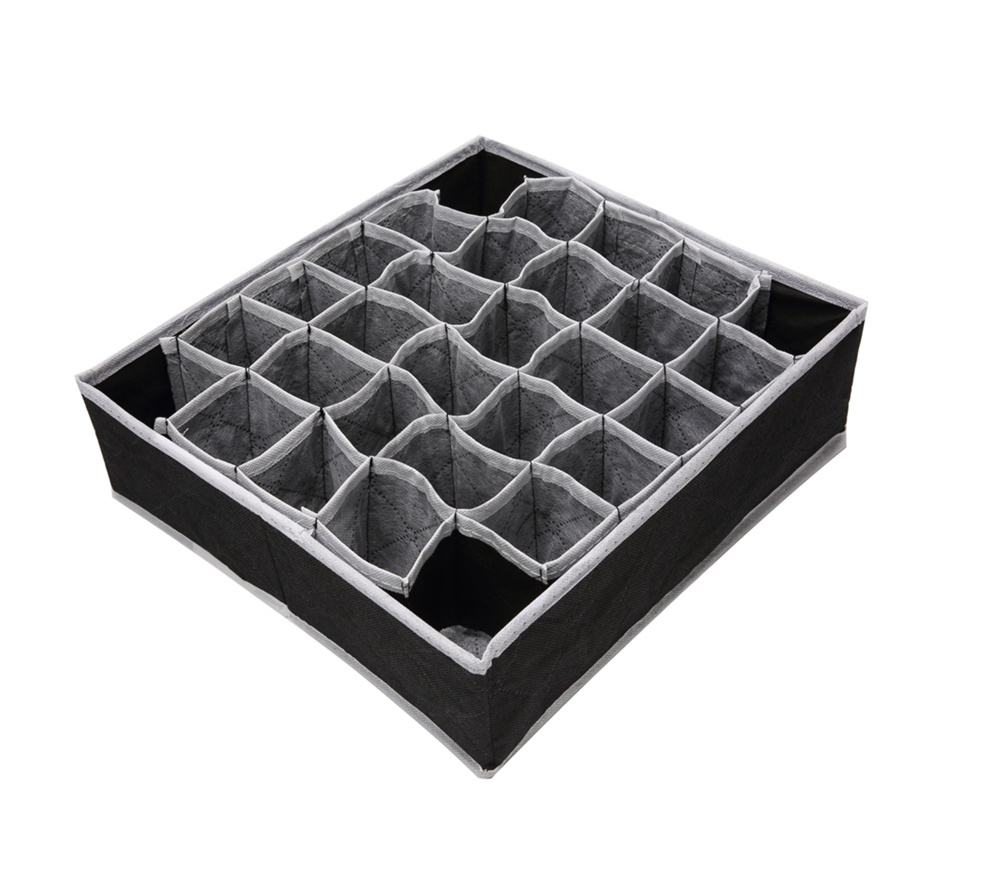 Drawer organiser, 30 compartments, FOSY, 32 x 32 x H 10 cm, Black in the group Storage / Wardrobe storage / Sorting boxes at SmartaSaker.se (41766)