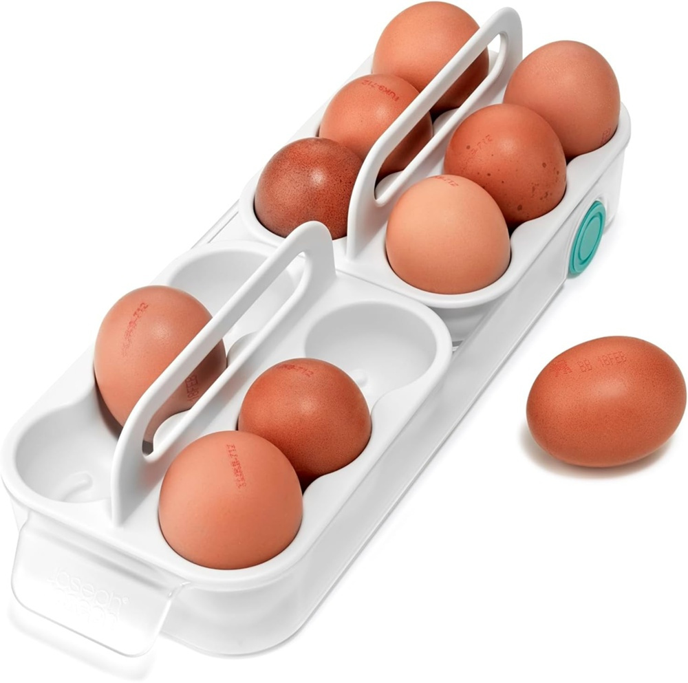 Storage box with wheels, JOSEPH JOSEPH EGG STORAGE CADDY, 11,9 x 32 x H 9 cm, White in the group Storage / Kitchen storage / Fridge storage at SmartaSaker.se (41771)