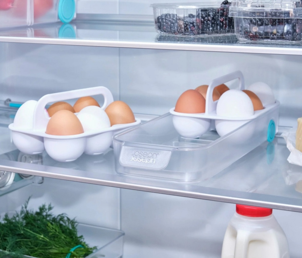 Storage box with wheels, JOSEPH JOSEPH EGG STORAGE CADDY, 11,9 x 32 x H 9 cm, White in the group Storage / Kitchen storage / Fridge storage at SmartaSaker.se (41771)