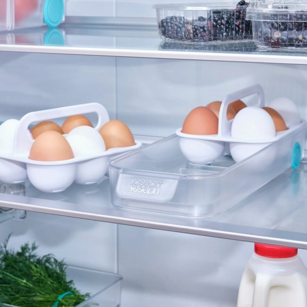 Storage box with wheels, JOSEPH JOSEPH EGG STORAGE CADDY, 11,9 x 32 x H 9 cm, White in the group Storage / Kitchen storage / Fridge storage at SmartaSaker.se (41771)
