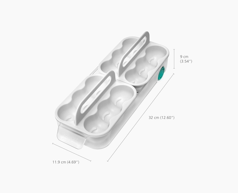 Storage box with wheels, JOSEPH JOSEPH EGG STORAGE CADDY, 11,9 x 32 x H 9 cm, White in the group Storage / Kitchen storage / Fridge storage at SmartaSaker.se (41771)