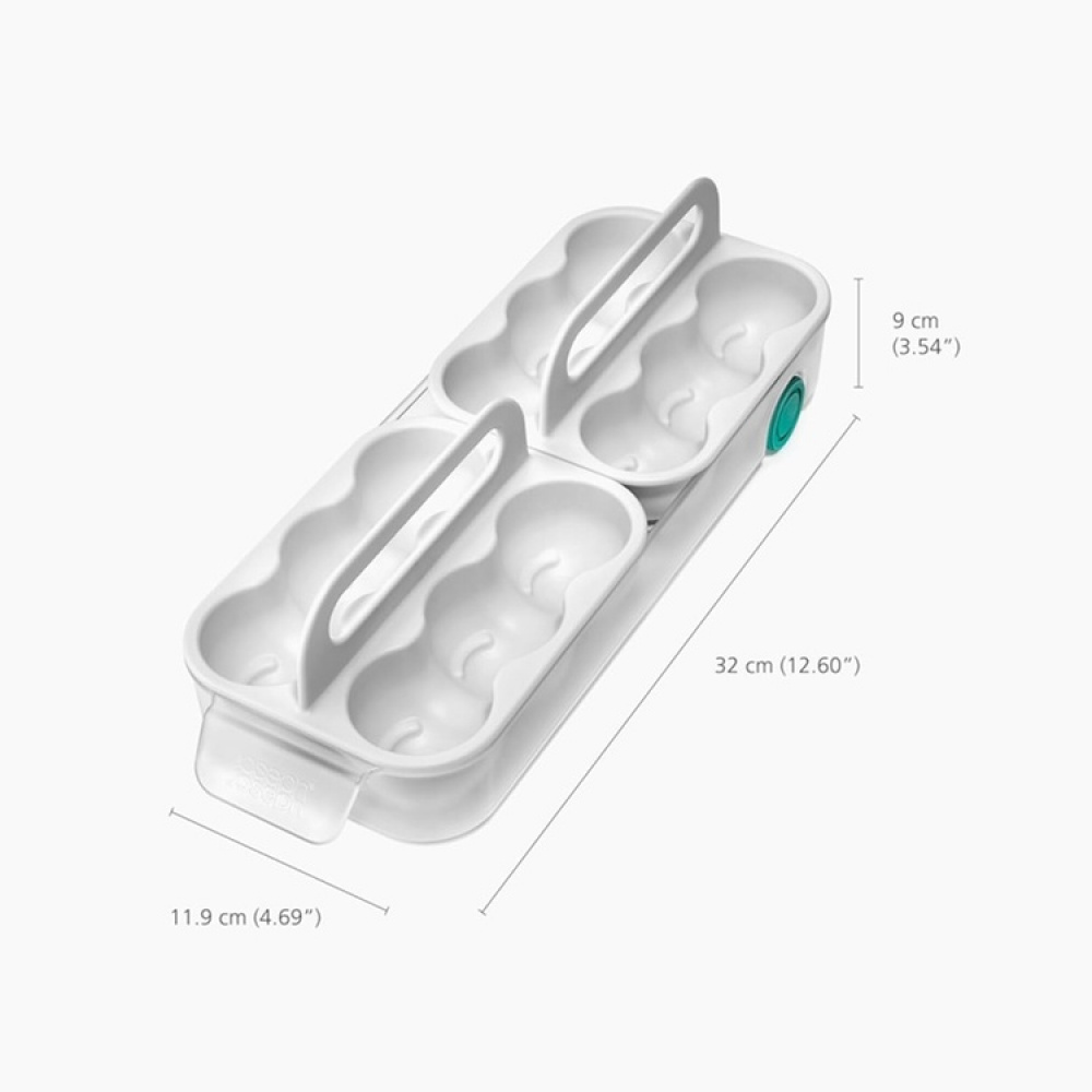 Storage box with wheels, JOSEPH JOSEPH EGG STORAGE CADDY, 11,9 x 32 x H 9 cm, White in the group Storage / Kitchen storage / Fridge storage at SmartaSaker.se (41771)