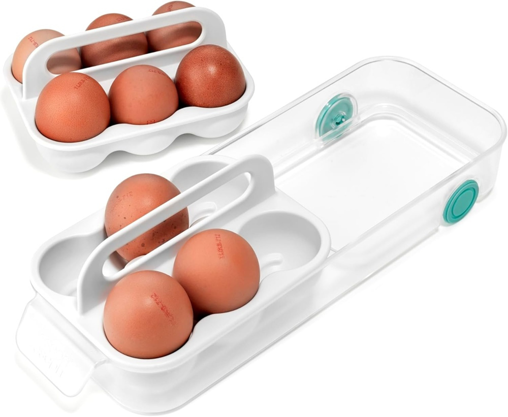 Storage box with wheels, JOSEPH JOSEPH EGG STORAGE CADDY, 11,9 x 32 x H 9 cm, White in the group Storage / Kitchen storage / Fridge storage at SmartaSaker.se (41771)
