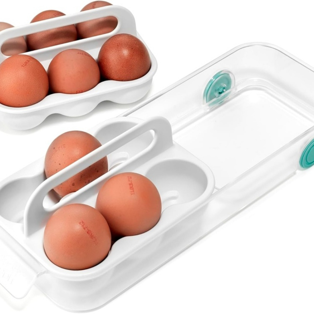 Storage box with wheels, JOSEPH JOSEPH EGG STORAGE CADDY, 11,9 x 32 x H 9 cm, White in the group Storage / Kitchen storage / Fridge storage at SmartaSaker.se (41771)