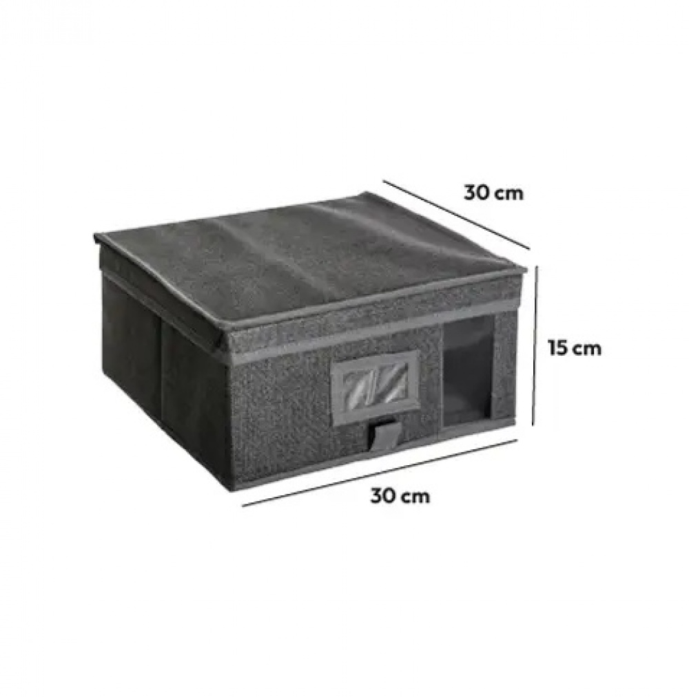 Box with lid, ORSO STORAGE BOX SMALL, 30 x 30 x H 15 cm, Dark Grey in the group Storage / Storage boxes at SmartaSaker.se (41772)