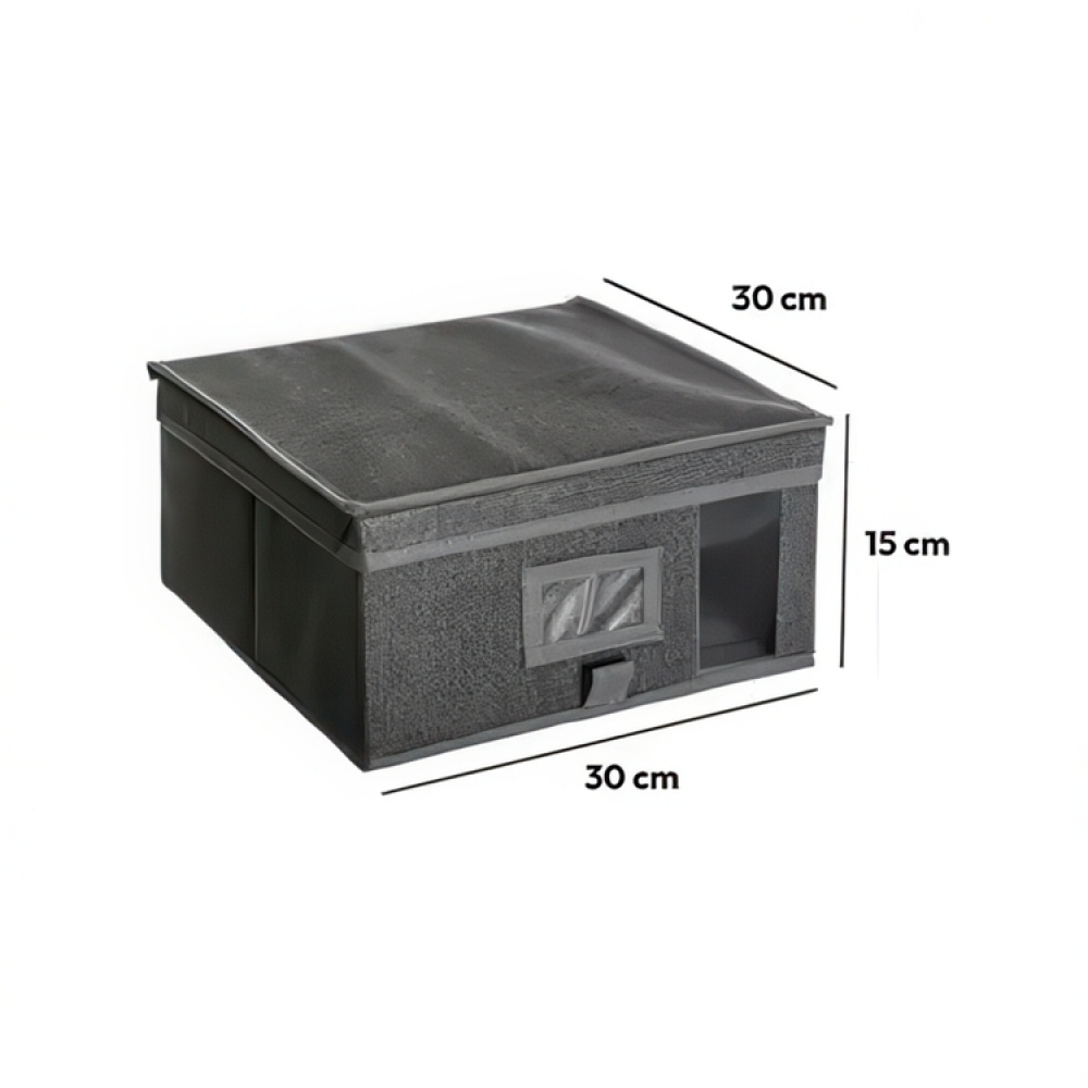Box with lid, ORSO STORAGE BOX SMALL, 30 x 30 x H 15 cm, Dark Grey in the group Storage / Storage boxes at SmartaSaker.se (41772)