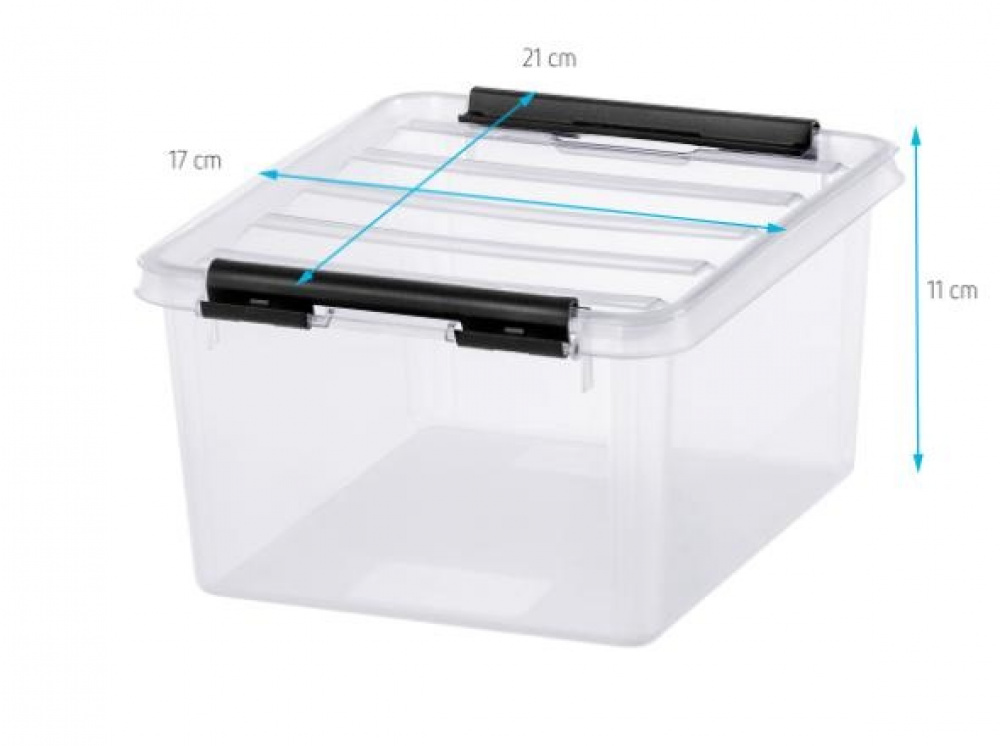 Box, Small, SMARTSTORE 2L, CLASSIC, 21 x 17 x H11 cm, Clear / Black in the group Storage / Storage boxes / SmartStore storage boxes at SmartaSaker.se (41776)