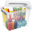 Box with handle, 9L, Q-LINE BOX, 30,7 x 20 x H 22,3 cm, Clear / Silver Grey Box with handle, 9L, Q-LINE BOX, 30,7 x 20 x H 22,3 cm, Clear / Silver Grey