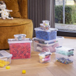 Box with handle, 9L, Q-LINE BOX, 30,7 x 20 x H 22,3 cm, Clear / Silver Grey Box with handle, 9L, Q-LINE BOX, 30,7 x 20 x H 22,3 cm, Clear / Silver Grey