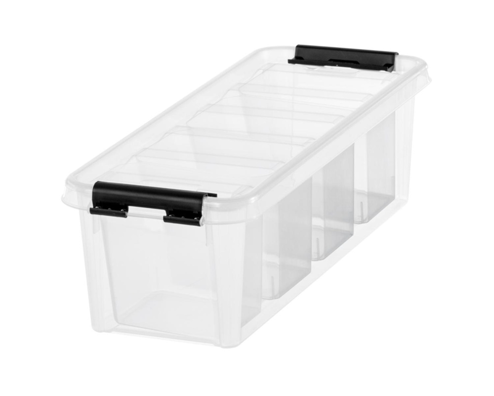Box for Organizing, 4 Inserts, SMARTSTORE 3,5L, CLASSIC, Slim, 38 x 14 x H 11 cm, Transparent / Black in the group Storage / Storage boxes at SmartaSaker.se (41784)