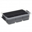 Sorting box with 4 inserts, EZY SORT IT SMALL, 22.5 x 15.5 x H 7 cm, Transparent / Grey Sorting box with 4 inserts, EZY SORT IT SMALL, 22.5 x 15.5 x H 7 cm, Transparent / Grey