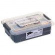 Sorting box with 4 inserts, EZY SORT IT SMALL, 22.5 x 15.5 x H 7 cm, Transparent / Grey Sorting box with 4 inserts, EZY SORT IT SMALL, 22.5 x 15.5 x H 7 cm, Transparent / Grey