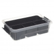 Sorting box with 4 inserts, EZY SORT IT SMALL, 22.5 x 15.5 x H 7 cm, Transparent / Grey Sorting box with 4 inserts, EZY SORT IT SMALL, 22.5 x 15.5 x H 7 cm, Transparent / Grey