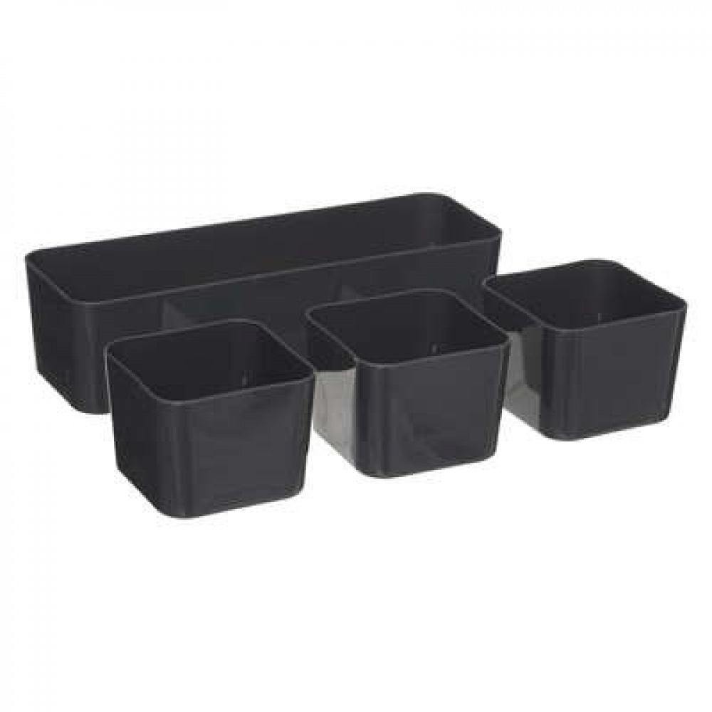 Sorting box with 4 inserts, EZY SORT IT SMALL, 22.5 x 15.5 x H 7 cm, Transparent / Grey in the group Storage / Storage boxes / Mini organizers at SmartaSaker.se (41785)