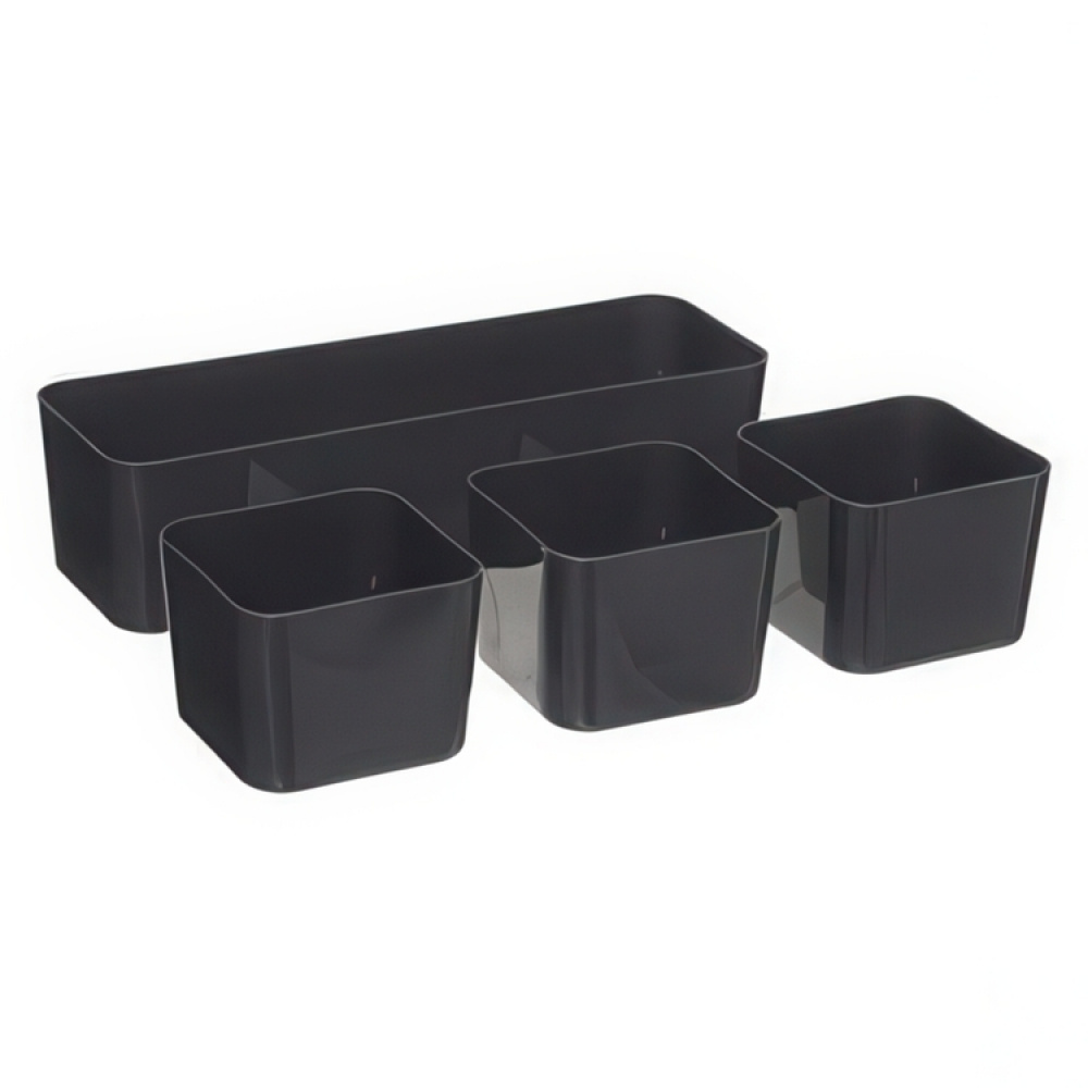 Sorting box with 4 inserts, EZY SORT IT SMALL, 22.5 x 15.5 x H 7 cm, Transparent / Grey in the group Storage / Storage boxes / Mini organizers at SmartaSaker.se (41785)