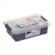 Sorting box with 4 inserts, EZY SORT IT SMALL, 22.5 x 15.5 x H 7 cm, Transparent / Grey Sorting box with 4 inserts, EZY SORT IT SMALL, 22.5 x 15.5 x H 7 cm, Transparent / Grey