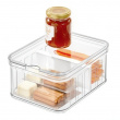 Container with divider and lid, CRISP SMALL BIN, Transparent Container with divider and lid, CRISP SMALL BIN, Transparent