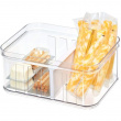 Container with divider and lid, CRISP SMALL BIN, Transparent Container with divider and lid, CRISP SMALL BIN, Transparent