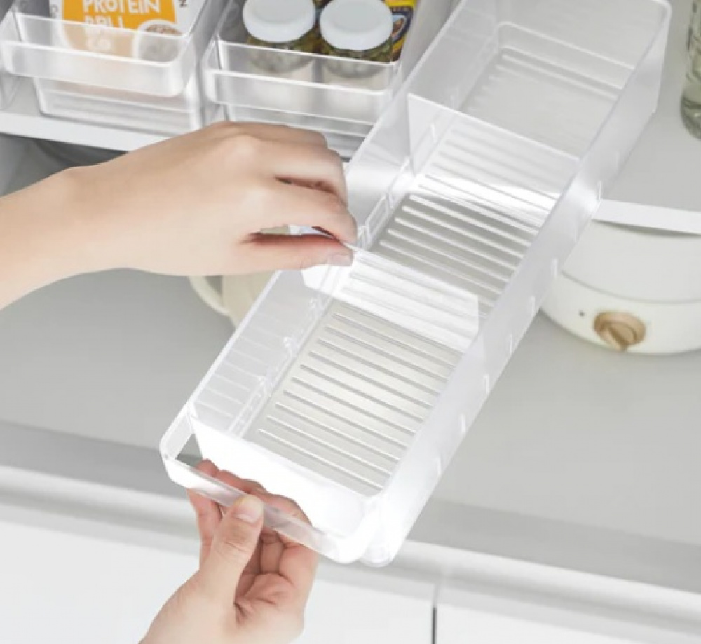 Storage box with dividers, Stackable, TOWER FRIDGE ORGANIZER , Yamazaki, Tranparent in the group Storage / Kitchen storage / Fridge storage at SmartaSaker.se (41787)